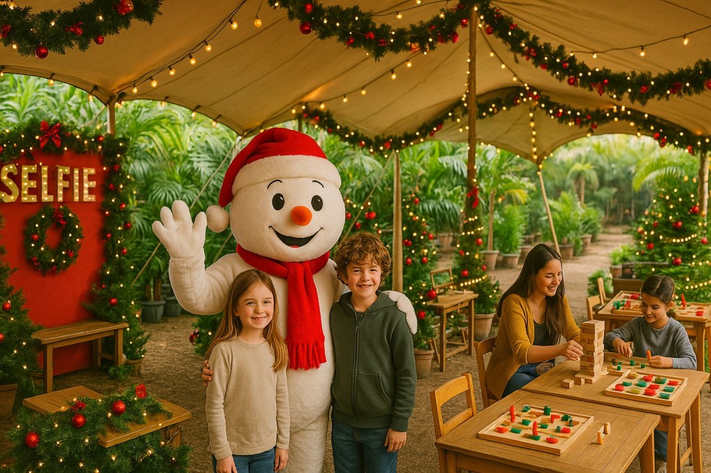 photos et bonhomme de Noel , arbre de Noel d'entreprise à La Réunion